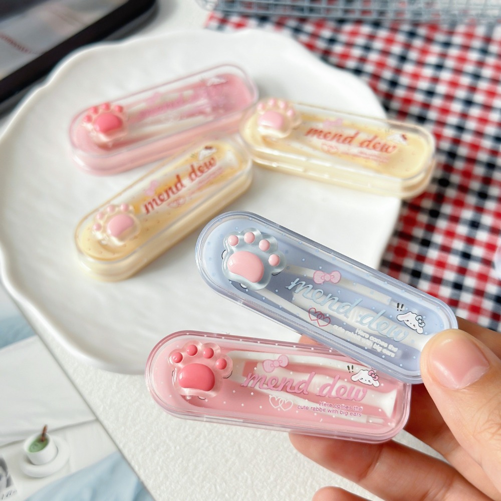 Travel Accessories Kit For Women - Frosted Bear Paw Contact Lens Case