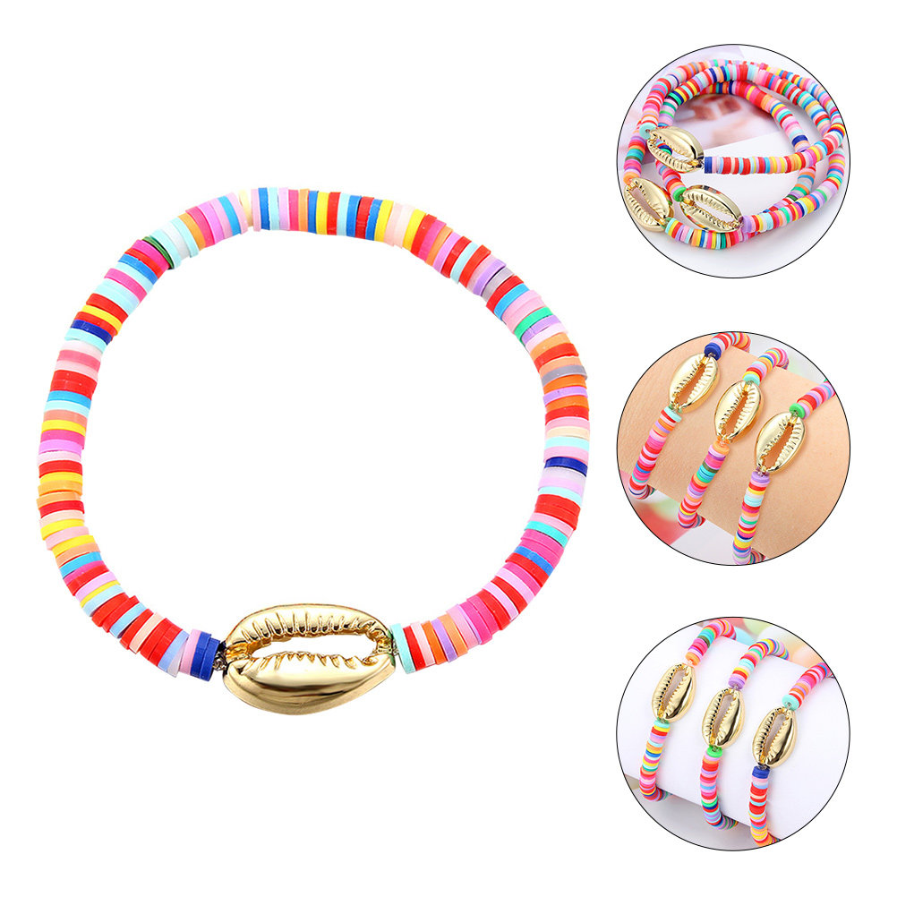 Travel Accessories Hawaii - 3Pcs Handwoven Hawaii Shell Bracelets Colorful