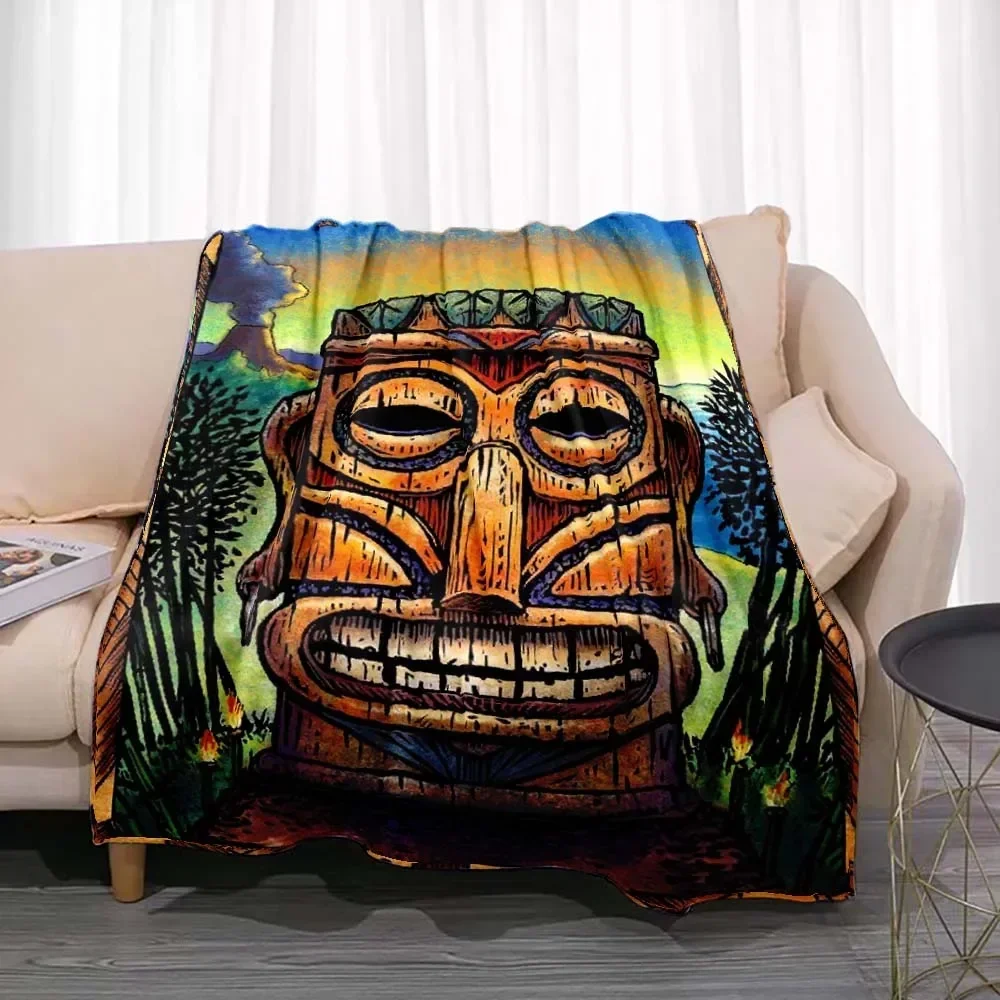 Tiki Bar Fashion Flannel Throw - đánh giá và giá Travel Accessories Hawaii