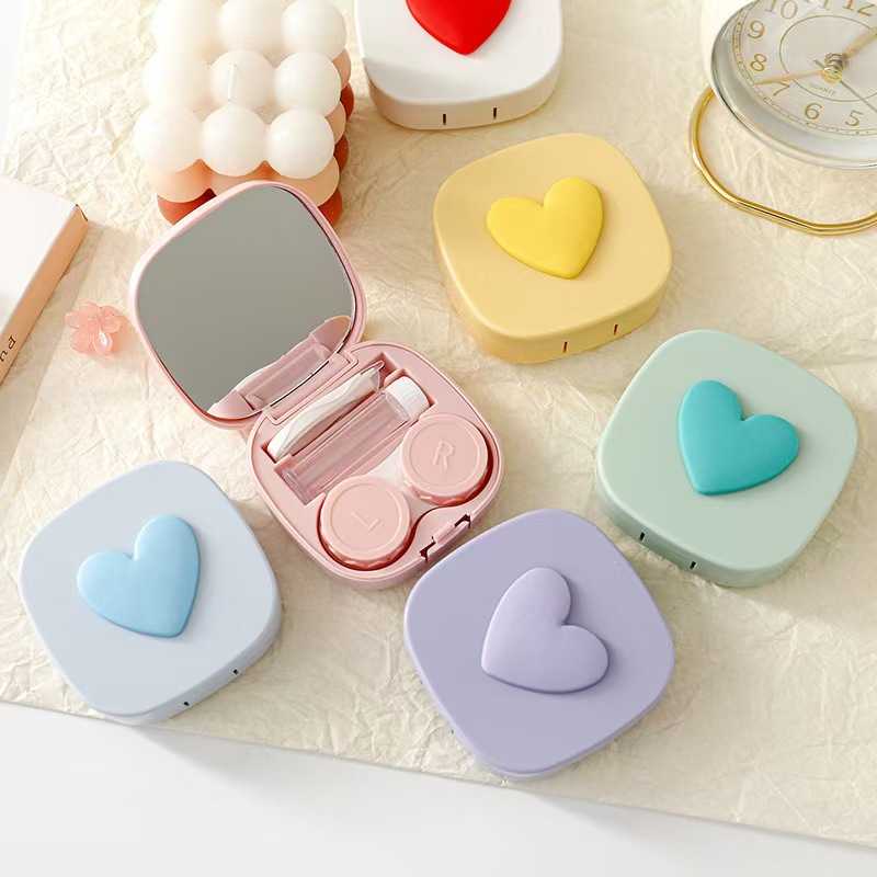 Heart Contact Lens Case with M - đánh giá và giá Travel Accessories Kit For Women